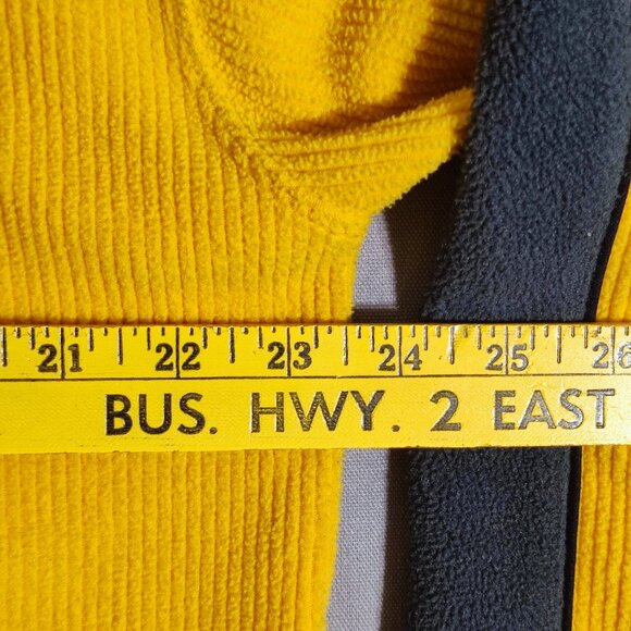 Zero Fahrenheit thick winter fleece sweater men's size L yellow with dark blue - Picture 11 of 12